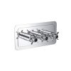 Just Taps Grosvenor Black, Pinch Thermostatic Concealed 2 Outlet Shower Valve, Horizontal