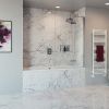 Crosswater OPTIX 10 180° Hinged with Inline Panel Slate Left Handed
