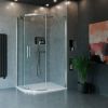 Crosswater Optix 10 Offset Quadrant 1000x800 Right Hand Brushed Stainless 