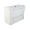 Just Taps Pace 800 wall mounted unit with two drawers – White