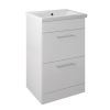 Just Taps Pace 500 Floor Standing Unit with Drawers and Basin – White