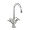 Crosswater MPRO Crosshead Basin Monobloc Brushed Stainless Steel Effect