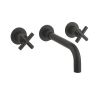 Crosswater MPRO Crosshead Basin 3 Hole Set Matt Black - H: 75.5mm P: 192mm