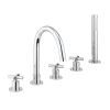 Crosswater MPRO Crosshead Bath 5 Hole Set Chrome