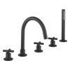 Crosswater MPRO Crosshead Bath 5 Hole Set Matt Black