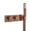 Crosswater MPRO 2 Outlet 2 Handle Brushed Bronze Bath Shower Valve & Handset