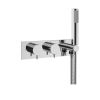 Crosswater MPRO 2 Outlet 2 Handle  Chrome Thermostatic Bath Valve & Handset