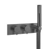 Crosswater MPRO 2 Outlet 2 Handle Trimset & Handset Bath Shower Thermostatic Valve Slate 