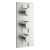 Crosswater MPRO 2 Outlet 3 Handle Thermostatic Shower Valve Brushed Stainless Steel 