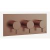 Crosswater MPRO 3 Outlet 3 Handle Thermostatic Bath Shower Valve Brushed Bronze