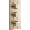 Crosswater MPRO 3 Outlet 3 Handle Thermostatic Bath Shower Valve Brushed Brass