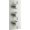 Crosswater MPRO 3 Outlet 3 Handle Thermostatic Bath Shower Valve Brushed Stainless Steel 