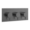Crosswater MPRO 3 Outlet 3 Handle Thermostatic Bath Shower Valve Slate