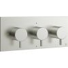 Crosswater MPRO 3 Outlet 3 Handle Thermostatic Bath Shower Valve Brushed Stainless Steel 