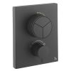 Crosswater MPRO Crossbox Push 3 Outlet Trimset Matt Black 