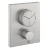 Crosswater MPRO Crossbox Push 3 Outlet Trimset Brushed Stainless Steel 