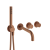 Crosswater MPRO Brushed Bronze Module 2 Outlet 2 Handle Trimset, Bath Spout & Handset