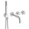 Crosswater Module 2 Outlet 2 Handle Shower Valve, Bath Spout & Handset Chrome