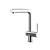Gessi Oxygen side lever monobloc mixer with swivel L-spout and pull-out spray