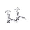 Just Taps Grosvenor Black - Cross Long Nose Basin Taps