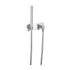 Just Taps Round Water Outlet and Holder with Metal Hose and Slim Handset-Chrome