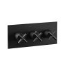 Just Taps Solex Matt Black Landscape Three Outlet Shower Valve