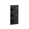 Just Taps Solex Matt Black Portrait Three Outlet Shower Valve