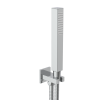 Just Taps Square water outlet and holder with metal hose and slim handshower-Chrome