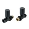 Just Taps Matt Black Straight Radiator Valves