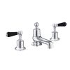 Just Taps Grosvenor Black, Lever 3 Hole Deck Mounted Bath Filler
