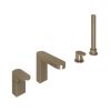 Abacus Ki Deck Mounted Bath Shower 4Th Brushed Nickel