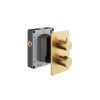 Abacus EZ Box 2.0 Thermostatic Shower Valve 3 Way Brushed Brass Round Handles