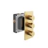Abacus EZ Box 3.0 Thermostatic Shower Valve 3 Way Brushed Brass Round Handles
