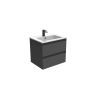 Saneux UNI 60cm 2 drawer wall mounted unit - Matt Anthracite