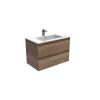 Saneux UNI 80cm 2 drawer wall mounted unit - English Oak