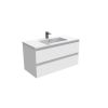 Saneux UNI 100cm 2 drawer wall mounted unit - Matt White