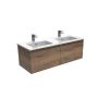 Saneux UNI 120cm 2 drawer wall mounted unit - English Oak