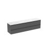 Saneux UNI 200cm Kit - 2 x 100cm 2 Drawer Wall Mounted Unit - Matt Anthracite