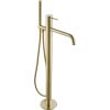 Just Taps VOS floor standing bath shower mixer with kit-Brushed Brass