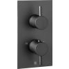 Just Taps VOS Thermostatic Concealed 2 Outlet Shower Valve Matt Black 