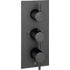 Just Taps VOS Verticle Thermostatic Concealed 2 Outlet Shower Valve Matt Black