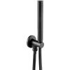 Just Taps Round Water Outlet with Holder Plastic Hose Slim Hand Shower-Matt Black