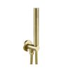 Just Taps Round Water Outlet With Holder With Metal Hose and Slim Handshower-Brushed Brass