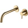 Just Taps VOS Single Lever Wall Mounted Basin Mixer with Spout 250mm- Brushed Brass