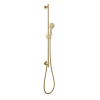 Just Taps VOS Slide Rail with Round Shower Handle and Hose with bottom outlet-Brushed Brass