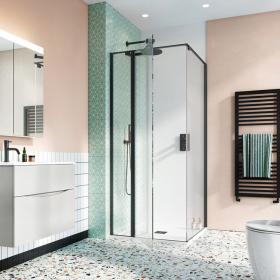 Matt Black Pivot Door with Inline