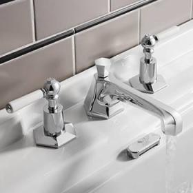 Crosswater Waldorf White Lever Taps